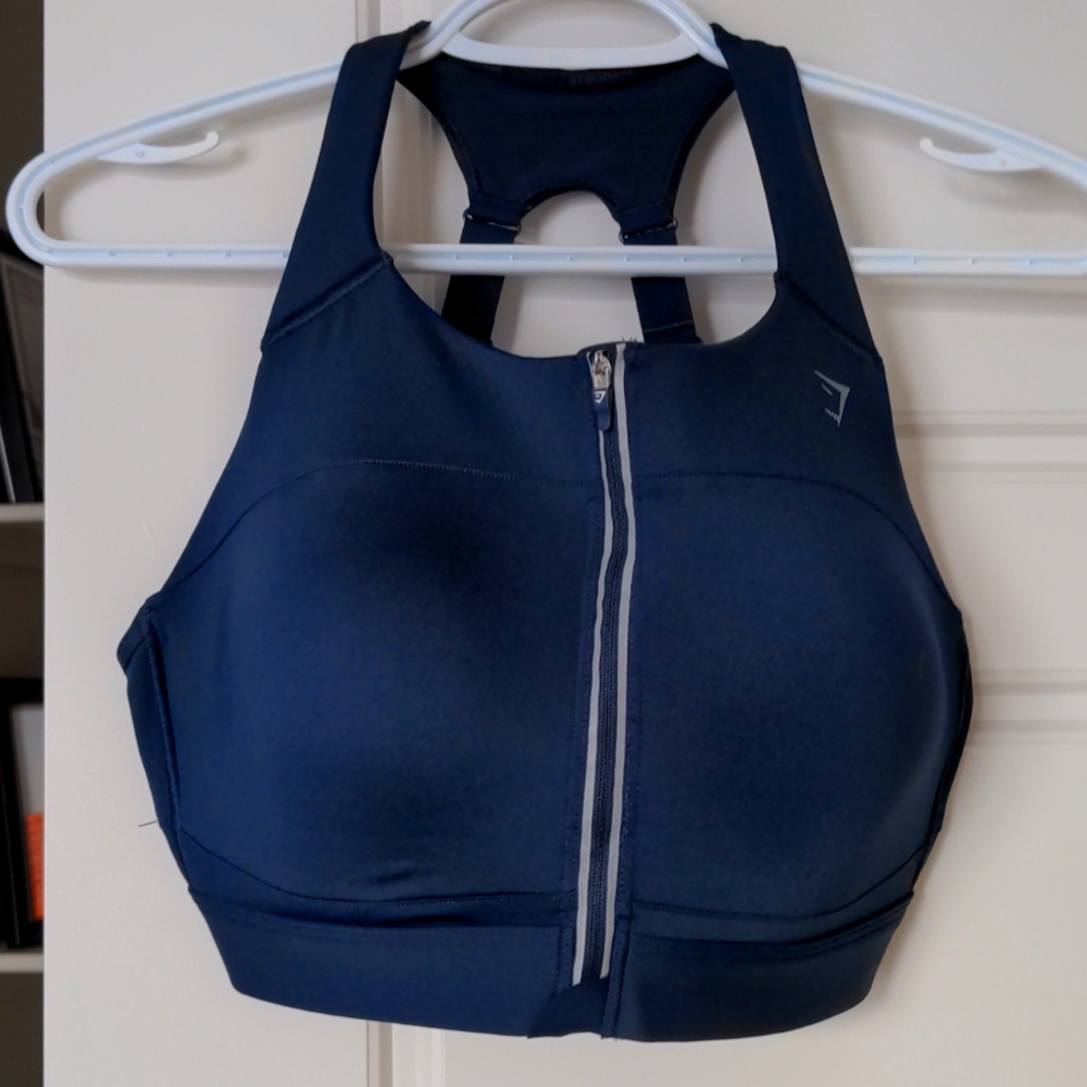 Gymshark Speed Sports Bra, Navy, Size L